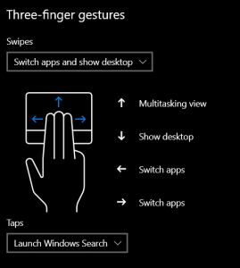 ThinkPad Touchpad - Three finger gestures settings
