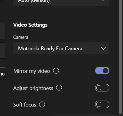 When the connection is established you can select the Ready For camera as your video device.